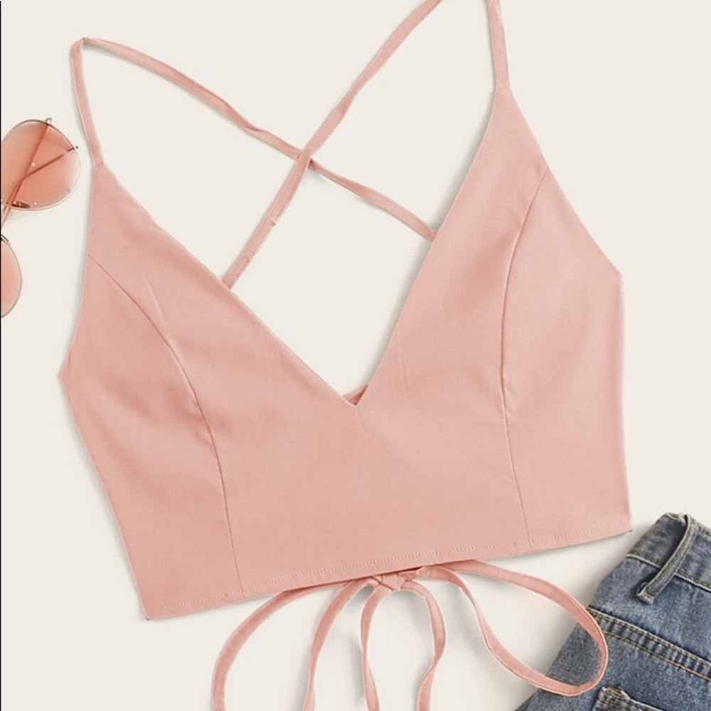 Lace-Up Back Cami Top